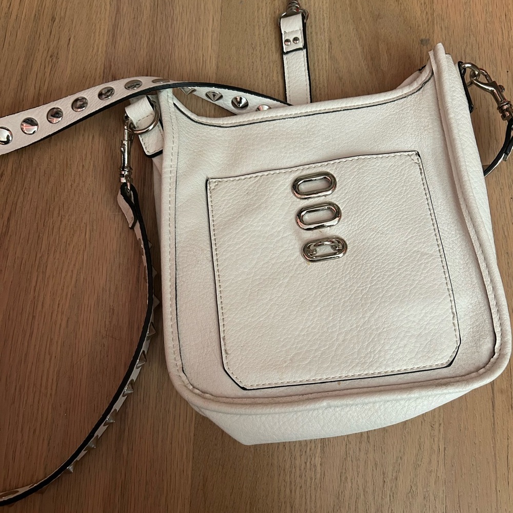 Steve Madden White Crossbody Bag with Silver Accents